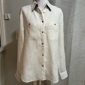 Ralph Lauren Cream Linen Button-Down